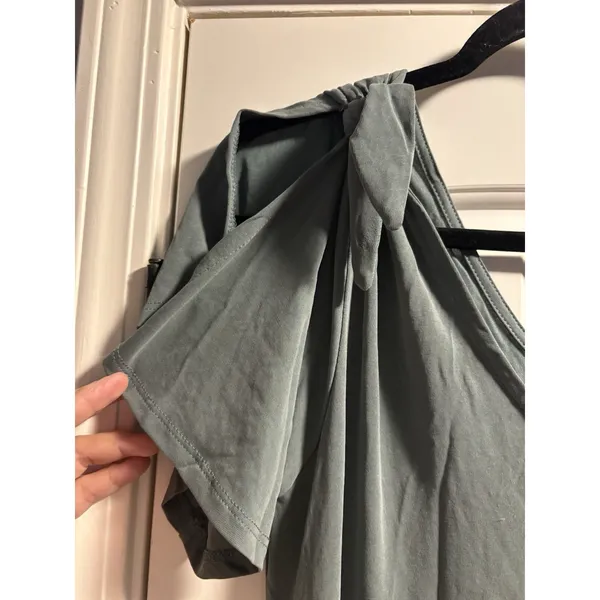 Spence Convertible Dress Sage Green Medium V-Neck Flutter‎ Sleeve Modal Blend - Image 2