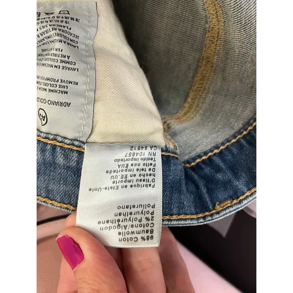 AG Adriano Goldschmied The Jodi Crop‎ Jeans 27 High Rise Slim Flare Distressed - Image 9