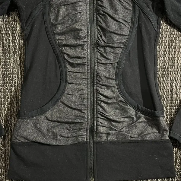 Lululemon Pure Balance Full Zip Jacket Black Grey Size 4 - Image 3