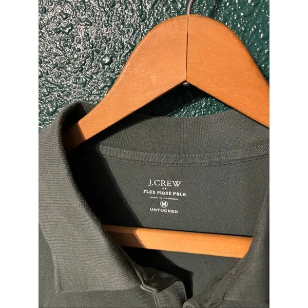 J.Crew Flex Pique Polo Green Womens Sz Medium Untucked - Image 2