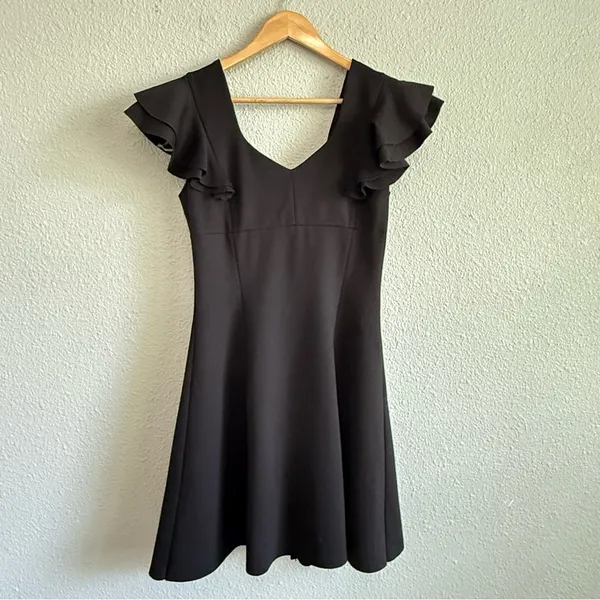 Elliatt Sicily Black Skater‎ Dress Size Large Ruffle Sleeves NWT - Image 3