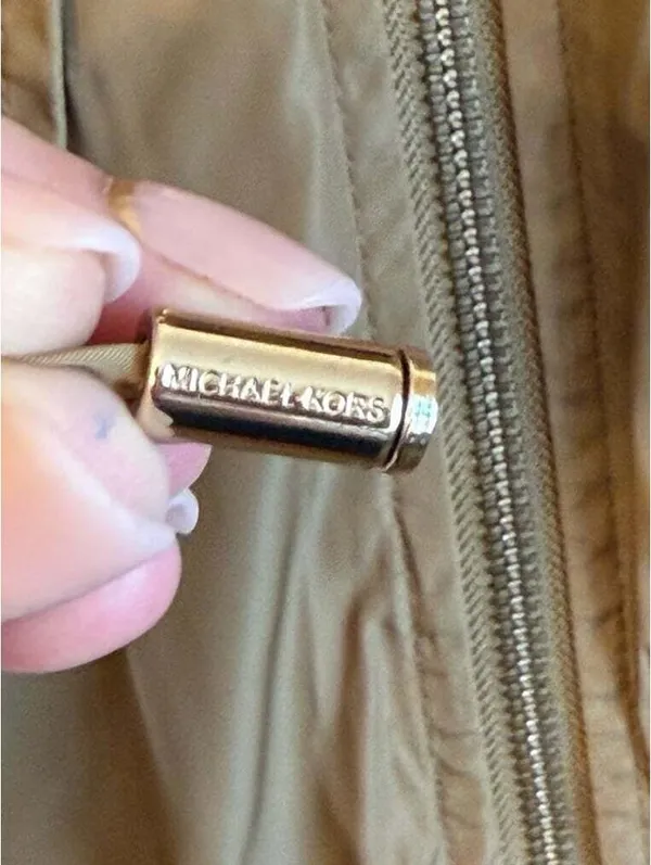Tan Michael Kors Hooded Anorak Jacket Women's Size Medium - Image 4