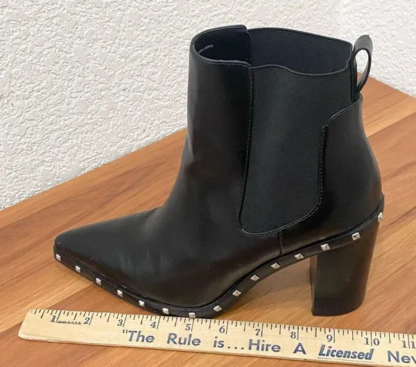 CHARLES by Charles David Dodger Black Pointy Studded Chunky Chelsea Booties 6.5 - Image 11