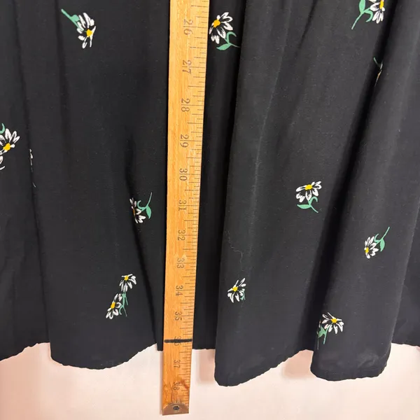 Old Navy Daisy Dress Womens L‎ Black Midi Cottage Casual Party Sundress Summer - Image 8