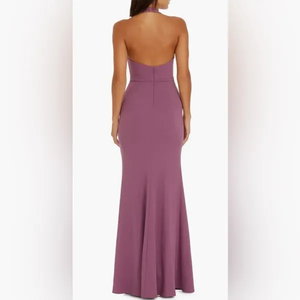 NWOT Dress The Population Paige Halter Neck Mermaid Orchid Purple Gown Sz XL - Image 2
