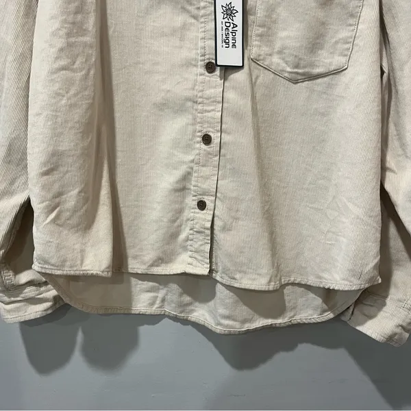 NEW Alpine Design corduroy shirt long Sleeve Morning Haze Size Large‎ Khaki Tan - Image 3
