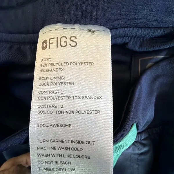 FIGS Womens zamora Freex Jogger Scrub Pants Navy Blue scrubs medical Size small - Image 9