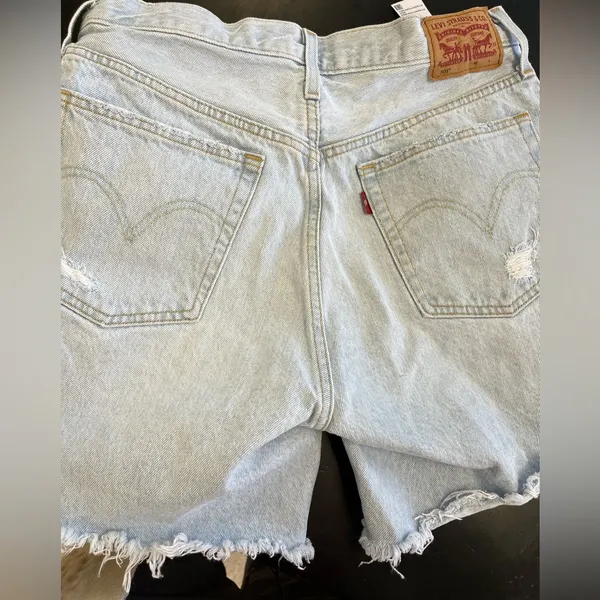 Levi’s 501 Button Fly High Rise Distressed Jean Shorts Sz 30 - Image 10