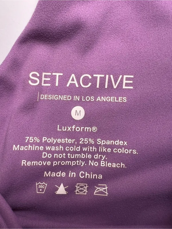 SET Active Purple Racerback Sports Bra size medium - Image 3