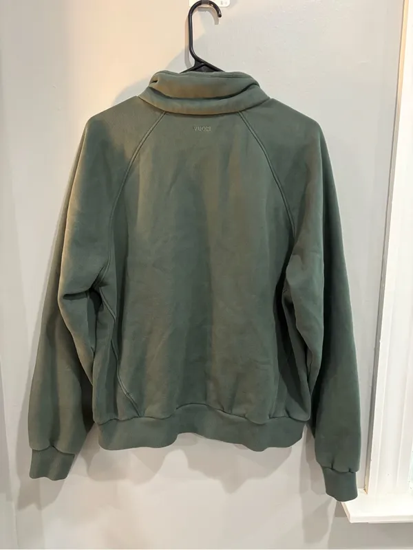 Vuori Restore Double Zip Sweatshirt Jacket in Agate Green Large Organic Cotton - Image 8