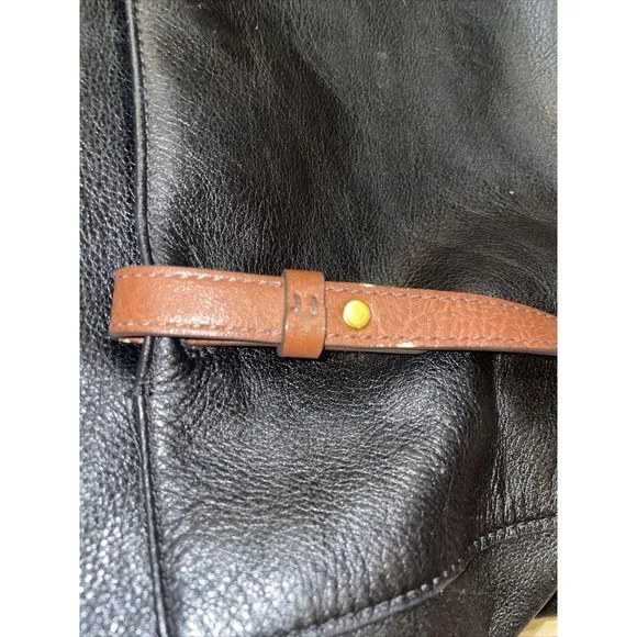 Fossil Rachel Leather Tote‎ Handbag Black/Brown Purse Shoulder Bag MSRP $230 - Image 10
