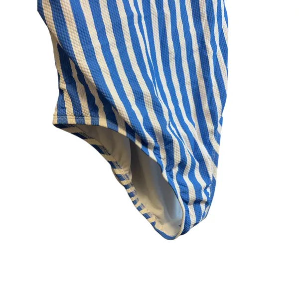 Time and Tru Blue White Stripe One Piece Swimsuit‎ Tankini Style Size M - Image 4