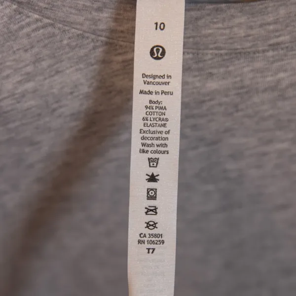 Lululemon Women's Love Crew Neck Long Sleeve Cotton Tee Shirt Heathered Gray 10 - Image 3