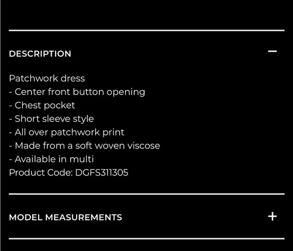 Dangerfield x ModCloth patchwork multi button front viscose dress, size 14 XL - Image 15
