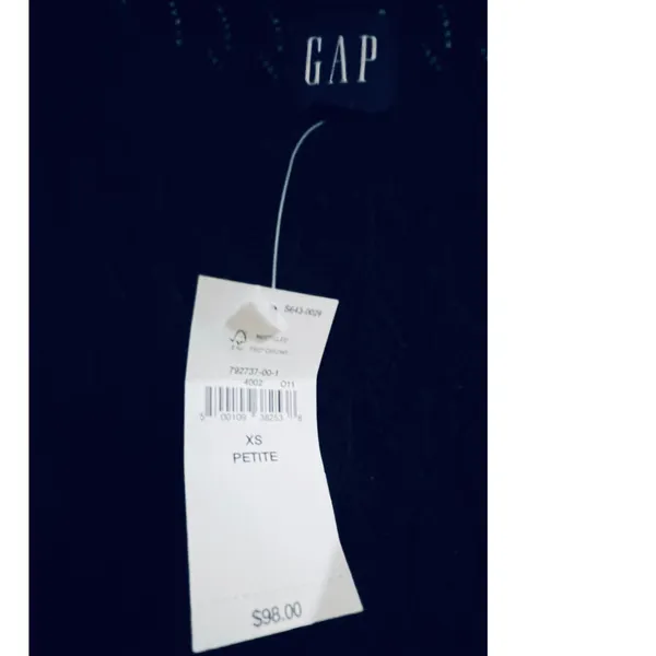 Gap Black Textured Long Sleeve Midi Sweater Dress XS‎ Petite S/792737-00 NEW - Image 13