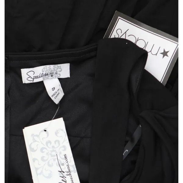 Speechless Juniors Embellished Ruched Cutout Gown Dress Black 9 - Image 4
