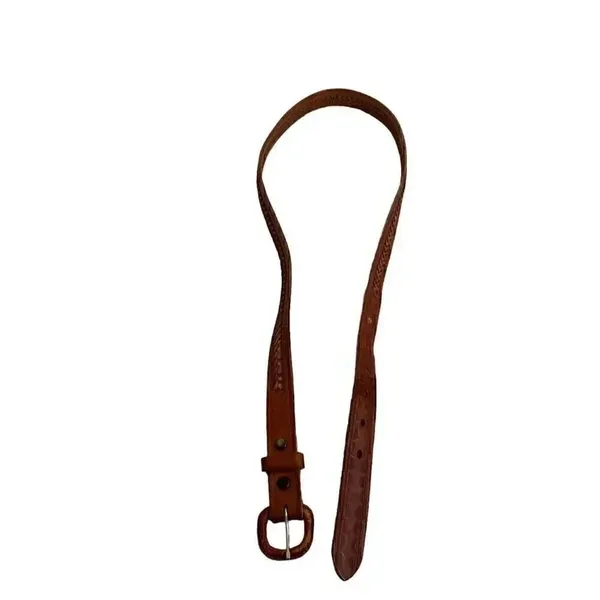 Brown Leather Weaved Western Bohemian Buckle One Size - Image 5
