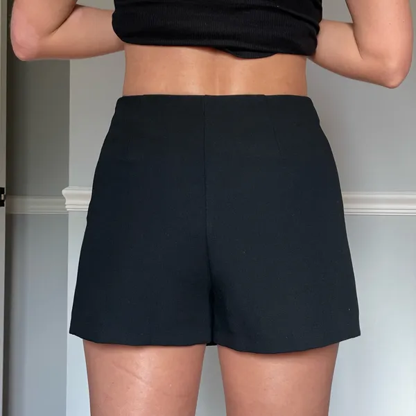 ZARA Women’s Black Rhinestone Fringe Embellished Skort XS High Rise - Image 2