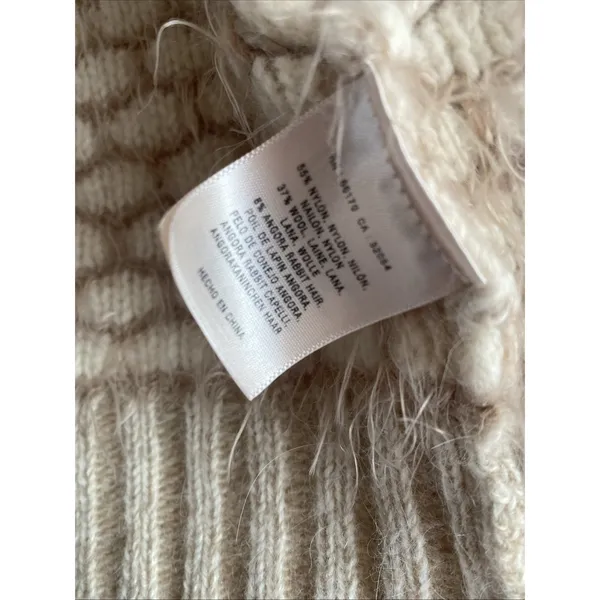 Moth Anthropologie Textured Bubble Knit Cardigan Womens‎ Size XS Tan Wool Angora - Image 6