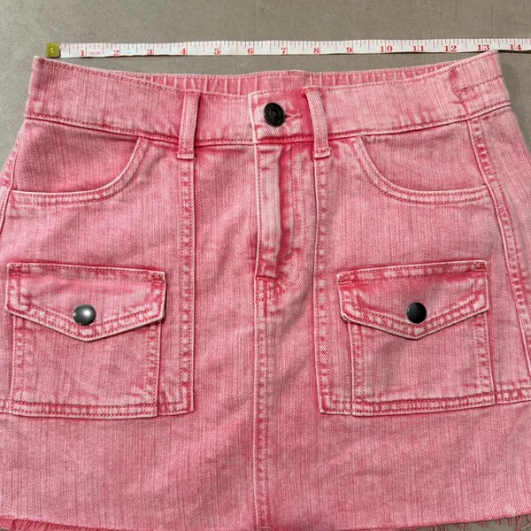 Aerie Pink Demin Mini Skirt Size XS‎ - Image 7