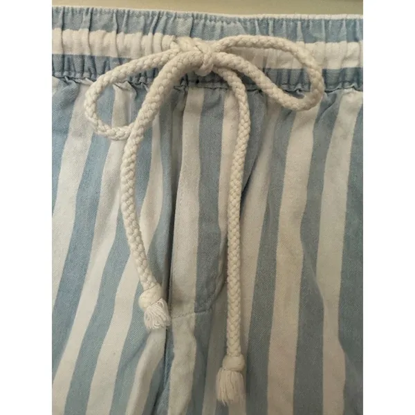 Aerie Blue White Stripe Drawstring Casual Shorts Women's Sz XS - Image 7
