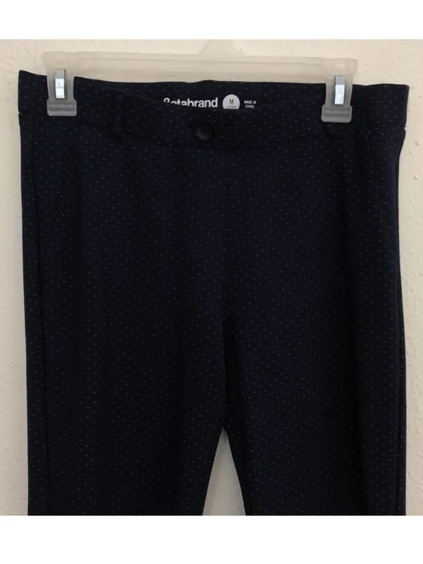 Betabrand Navy Blue Printed Dress Pants Yoga Pants Medium Long work trousers - Image 9