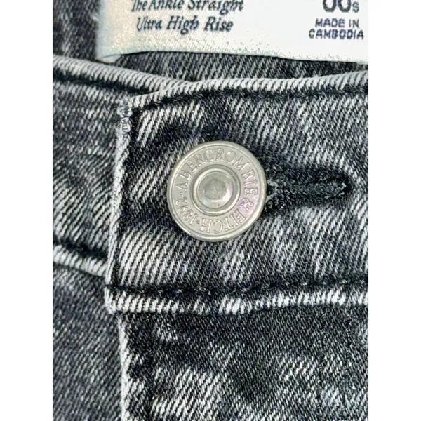 Abercrombie & Fitch Curve Love Ankle Straight Ultra High Rise Black Jeans 24 00 - Image 5