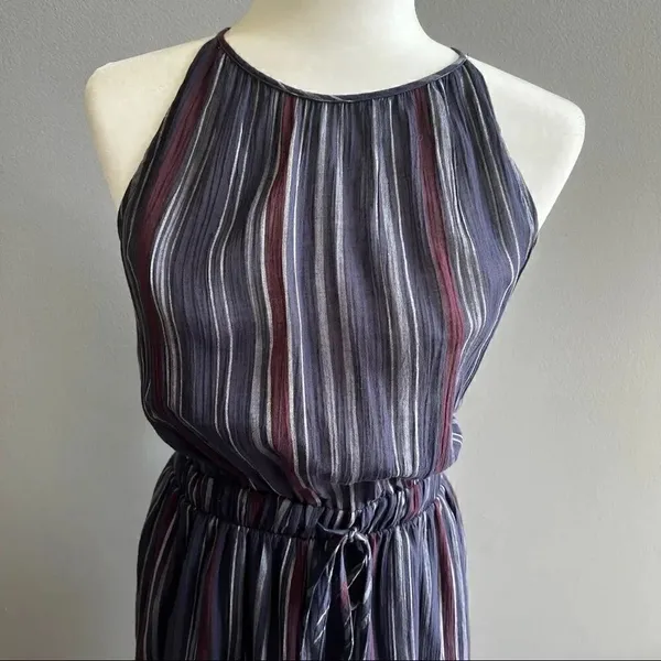 Universal Thread Women Striped Sleeveless Maxi Size Small Navy Blue - Image 6