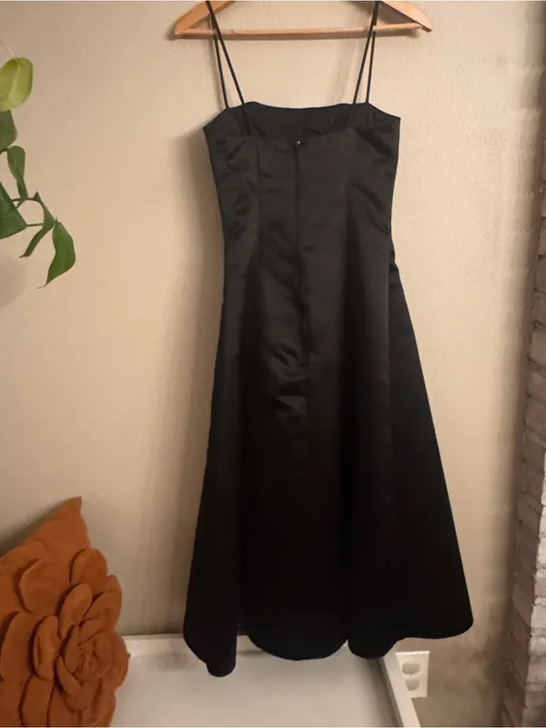 GUNNE‎ SAX | JESSICA MCCLINTOK Spaghetti-Strap Dress w/Pink Rose Embroidery Y2K - Image 3
