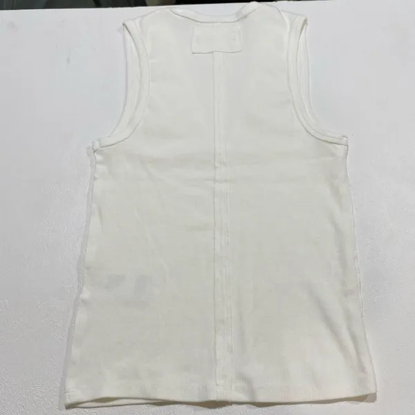 We The Free Free People White Ribbed V-Neck Tank Top Size M Minimalist - Image 4