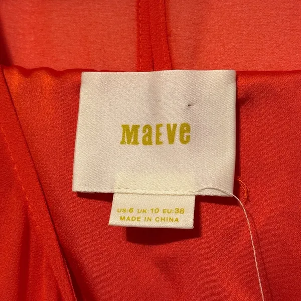 Anthropologie Maeve Edie Pleated Swing Dress Size 8 Orange - Image 3