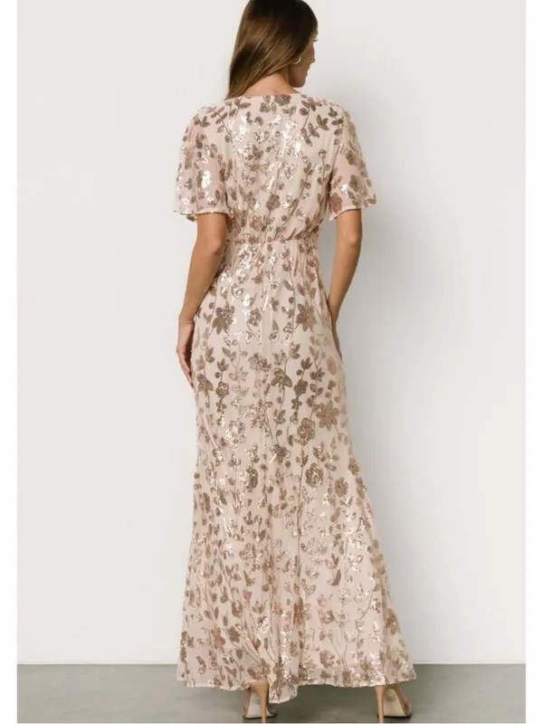 Baltic Born Esme Sequin Dress I Rose Gold Size Medium - Image 2