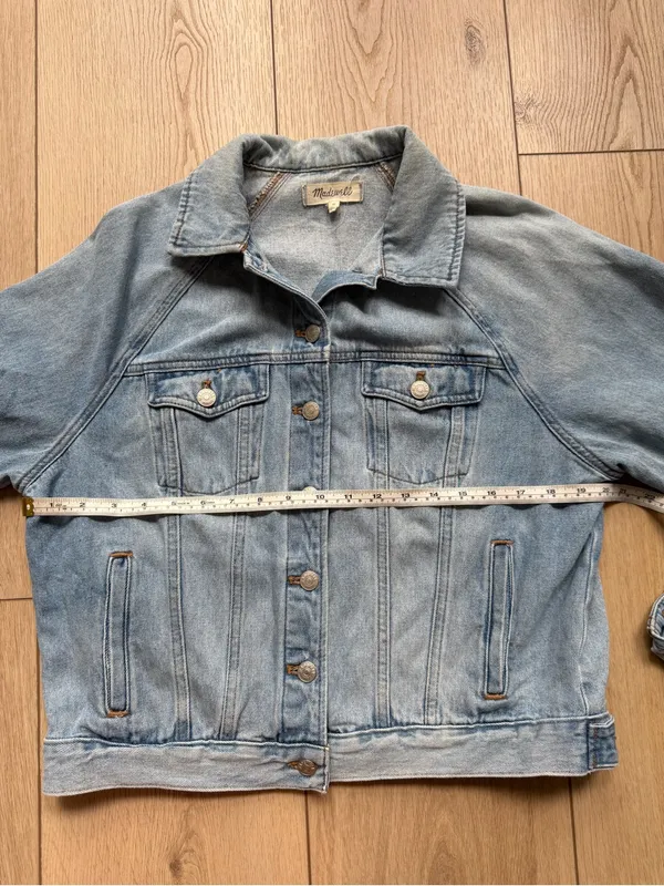 Madewell Washed Light Blue Denim Trucker Jacket Size Medium 100% Cotton - Image 8