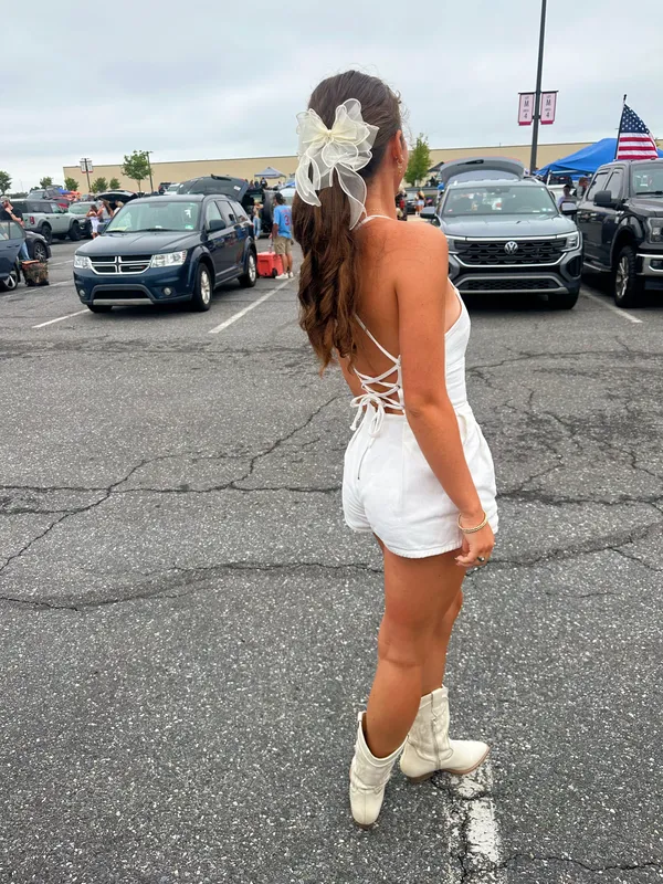 Forever 21 White Jean Romper - Image 3