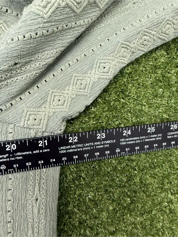 Frye Button Popover Crochet Boho Pistachio Green Blouse Embroidered Textured L - Image 8