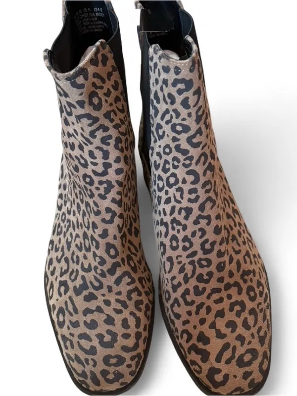 Kenneth Cole Reaction Salt Chelsea Boots Leopard Print Leather Size 8 - Image 4