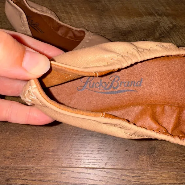 Lucky Brand Emmie Gold/Metallic Nude Ballet Flats – Size 7/37 - Image 5