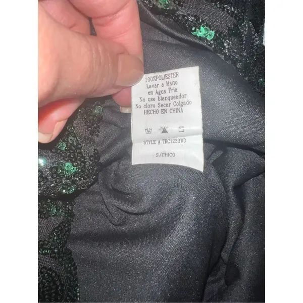 Windsor green sequin mini dress long sleeved size S - Image 9