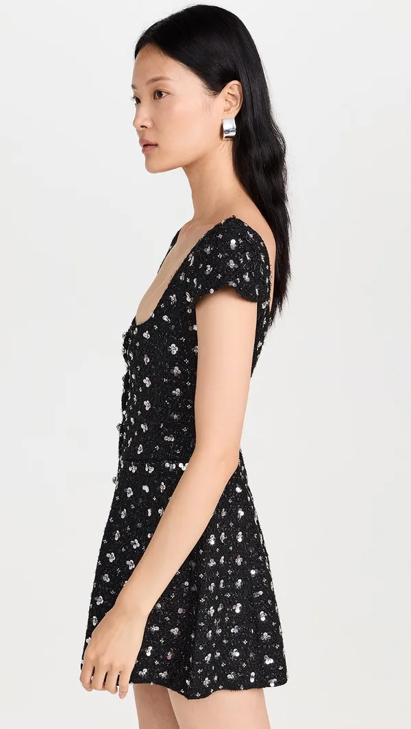 Danielle Guizio Shiloh Sequin Tweed Mini Dress - Image 4