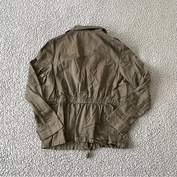 Zenana Outfitters Womens Cotton Army Military Green Zip & Snap Utility Jacket L - Image 4
