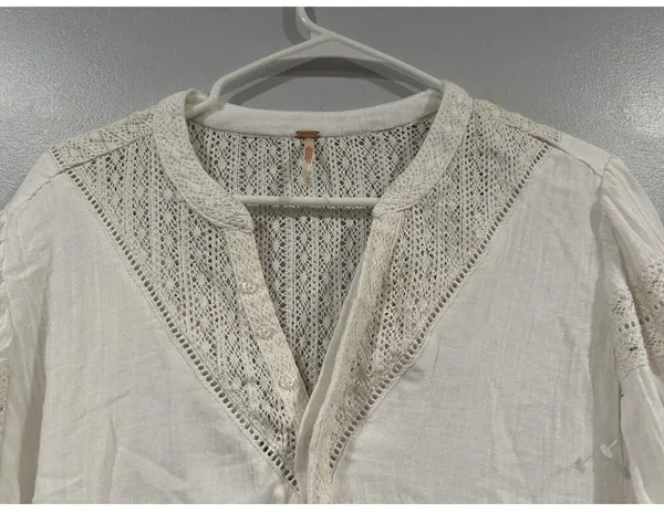 Free People Sachi Ivory Long Sleeve Mini Dress Medium M NWOT - Image 3