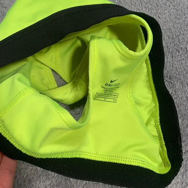 Nike Pro Women's Bright Yellow Sports Bra - Image 6