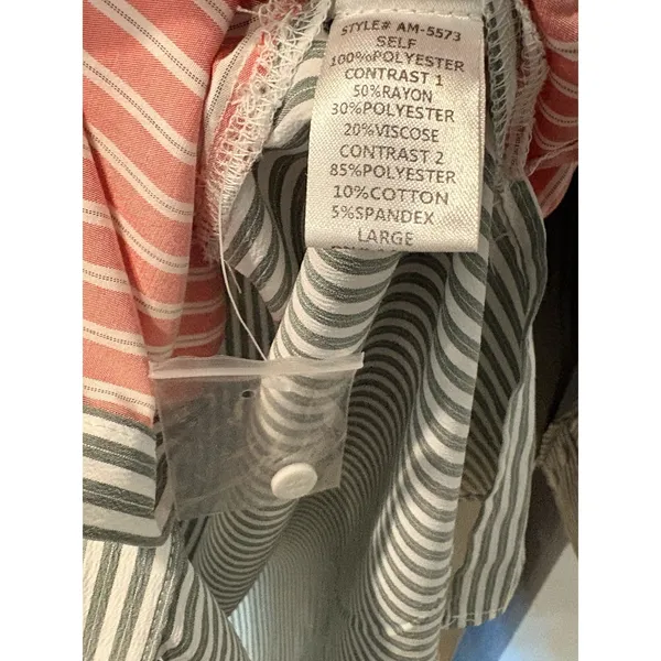 VICI Striped Colorblock Contrast Button-Up Top Collared Long Sleeve Tunic Shirt - Image 5