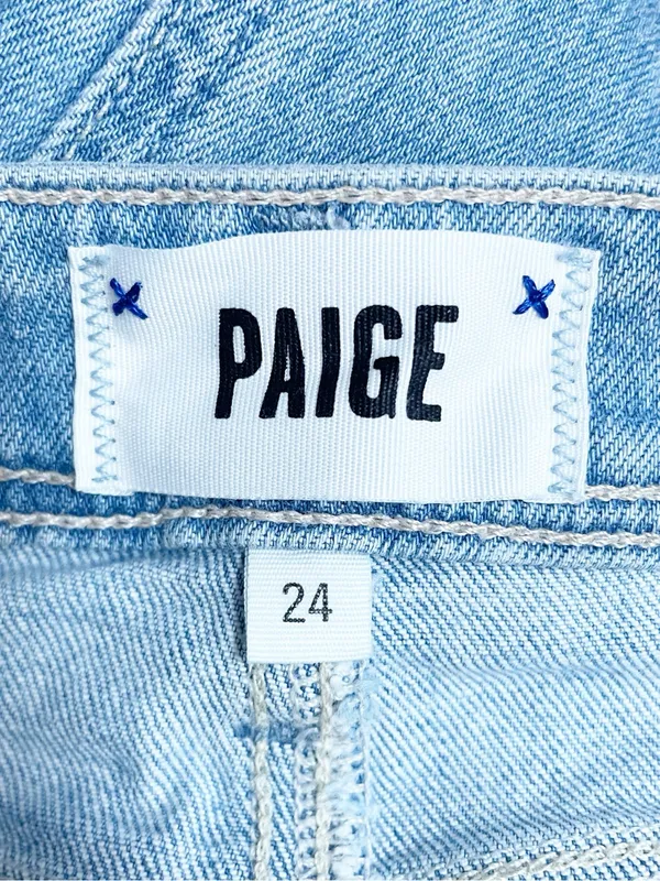 PAIGE Nellie Culotte Jeans Size 24 Harmonic Wide Leg Crop Mid Rise Light Wash - Image 9