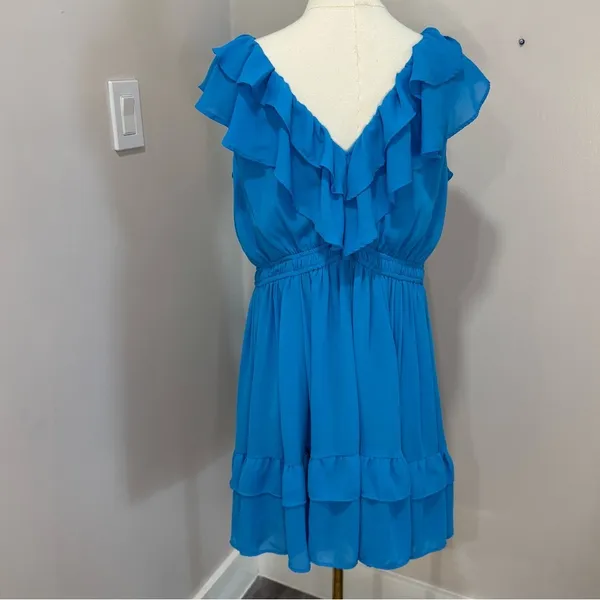 Abercrombie & Fitch Blue Ruffle Dress Large‎ Tall - Image 3