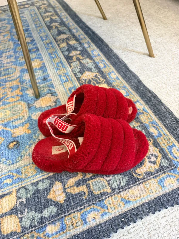 Ugg fluff mama red shearling slingback slip on slippers 7 . - Image 8