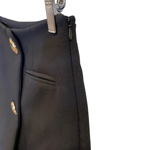 Zara Black Mini Skirt Skort With Gold Buttons 6962/226 - Image 5
