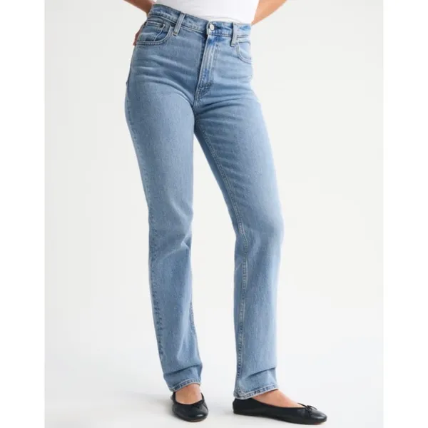 Abercrombie 90s Slim Straight Ultra High Rise Jeans NWT - Image 4