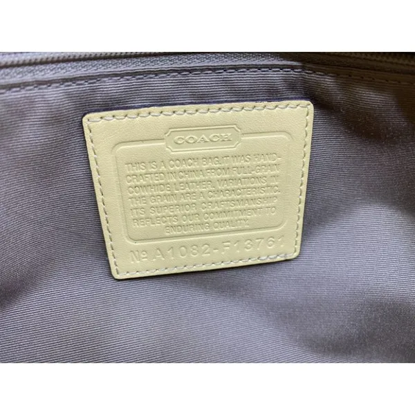 COACH Medium Patent Leather Shoulder Bag Yellow - Image 13