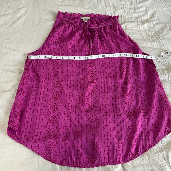 LOFT Pink and Purple Sleeveless Blouse Relaxed‎ Style - Image 6